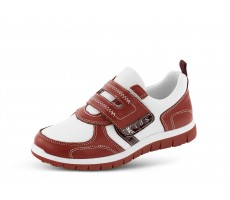 Παιδικά αθλητικά παπούτσια σε λευκό και κόκκινο χρώμα